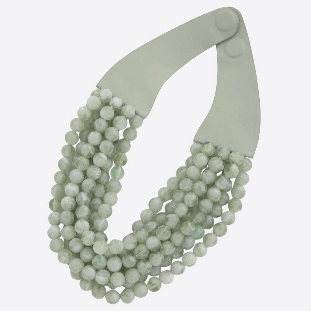 BOHEMIAN LEATHER SNAP BACK BEADED NECKLACE