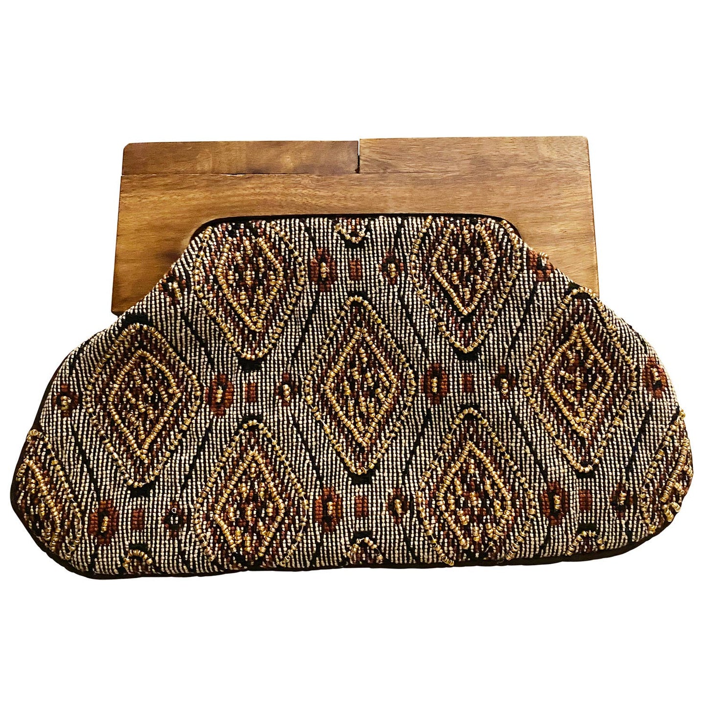 Black Gold Beaded Clutch Bag
