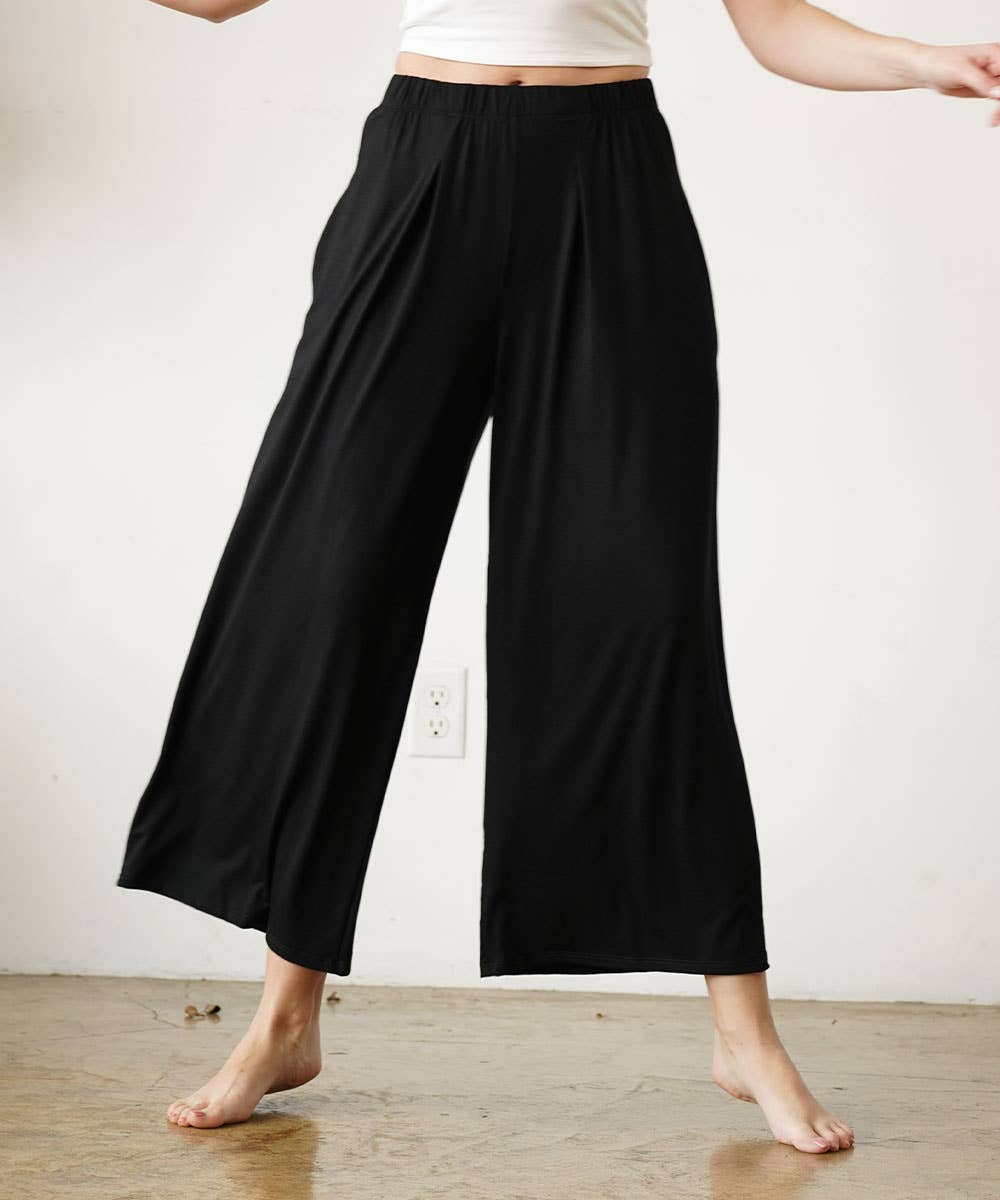 Bamboo wide pants ankle length