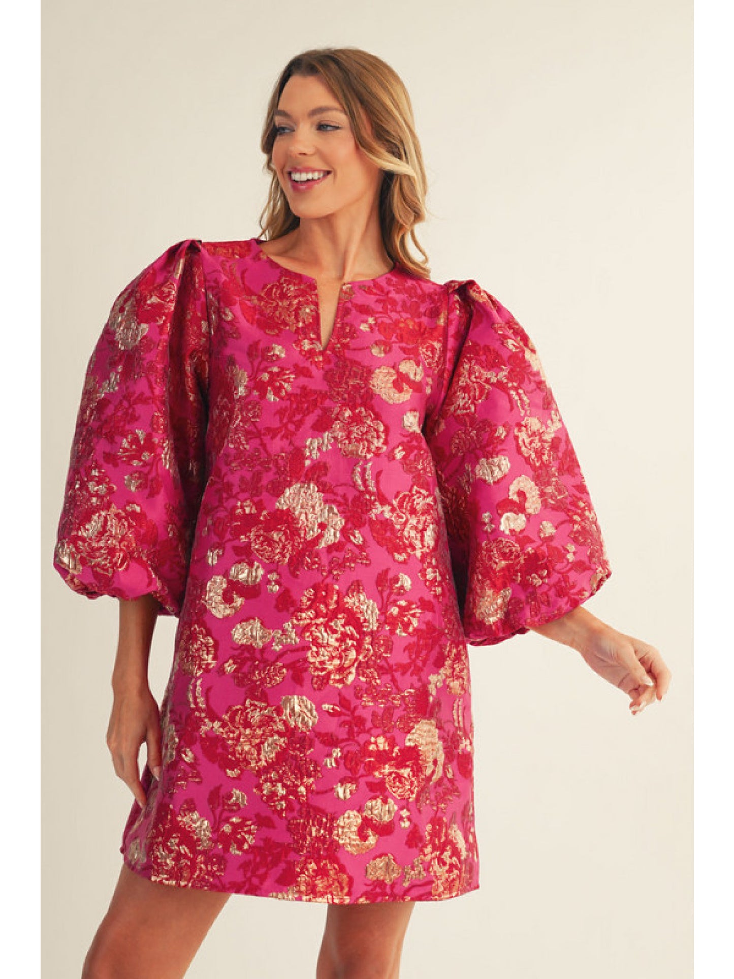 Floral jacquard dress