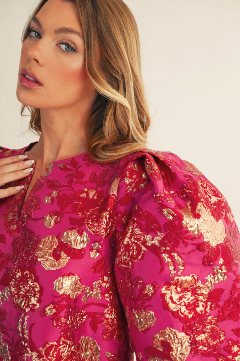 Floral jacquard dress