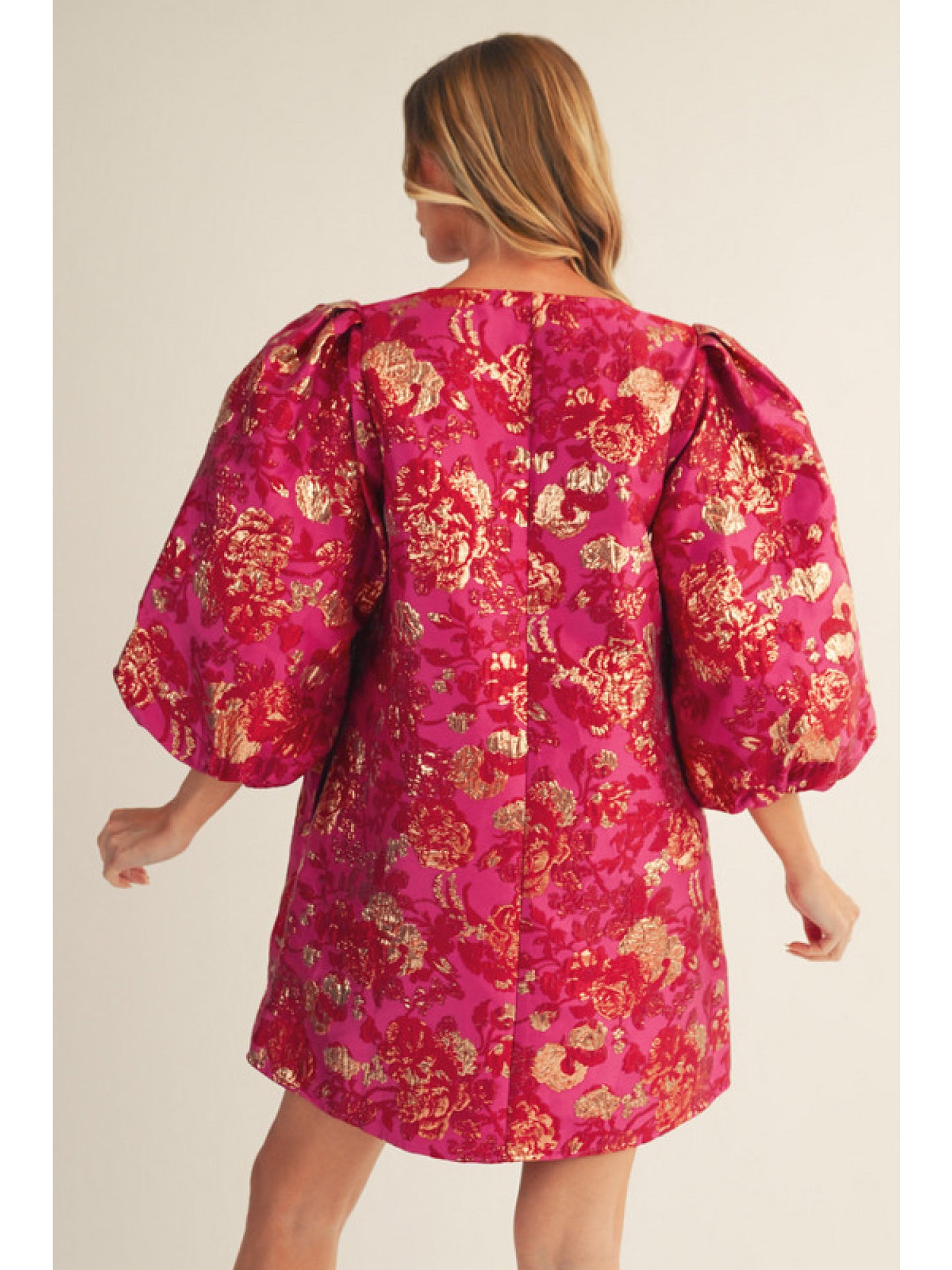 Floral jacquard dress