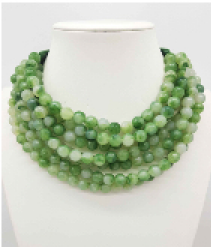 CHUNKY BEADED LAYERED NECKLACE Faux leather neck magnetic