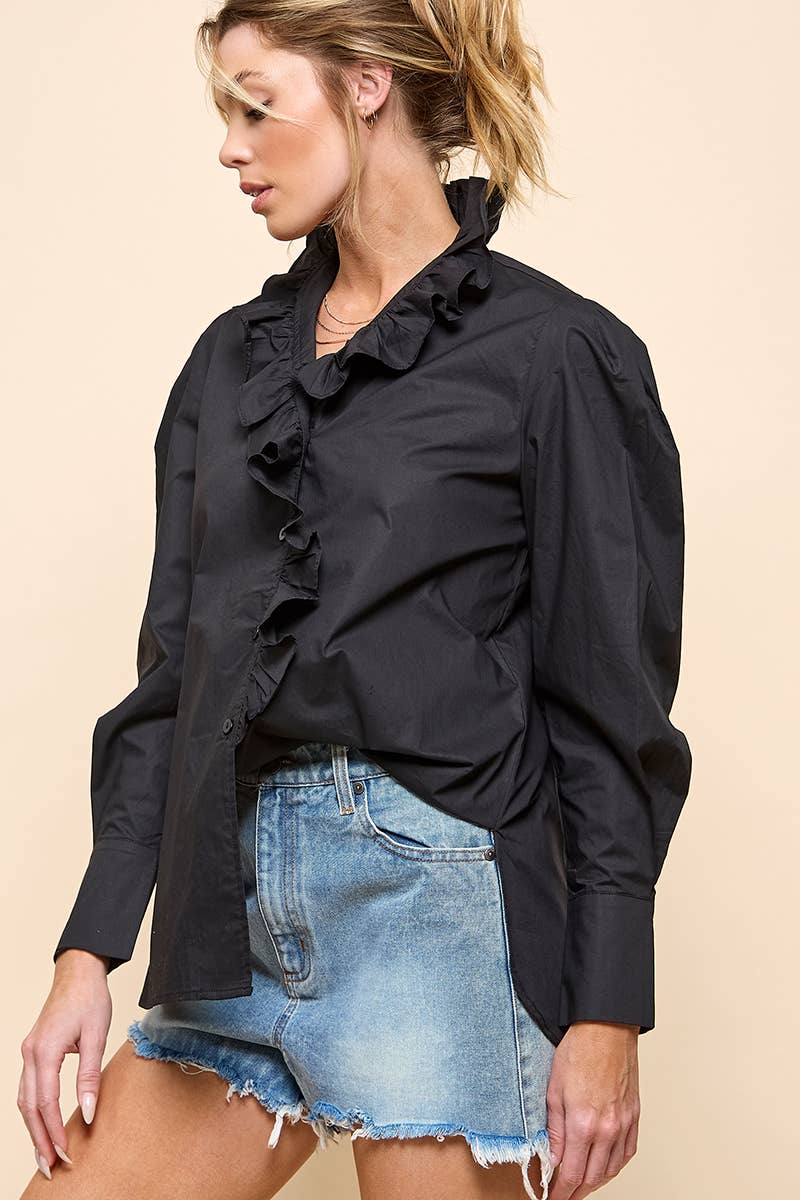 Ruffle Long Sleeve Top