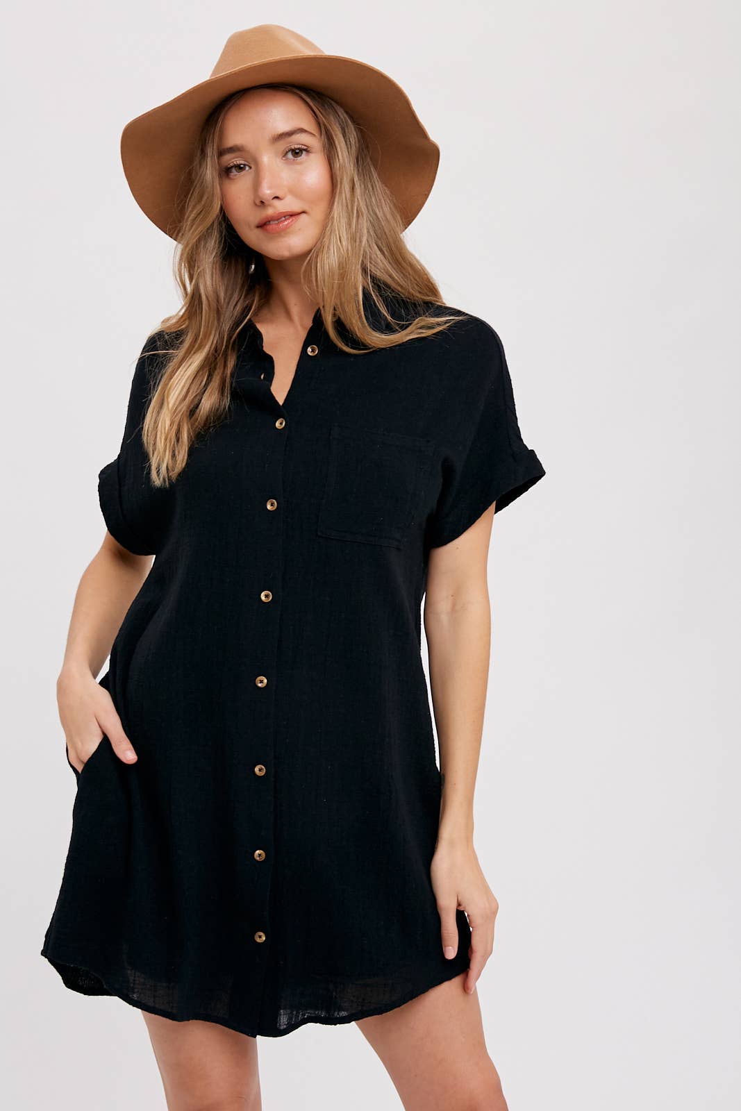 BUTTON UP SHIRT DRESS