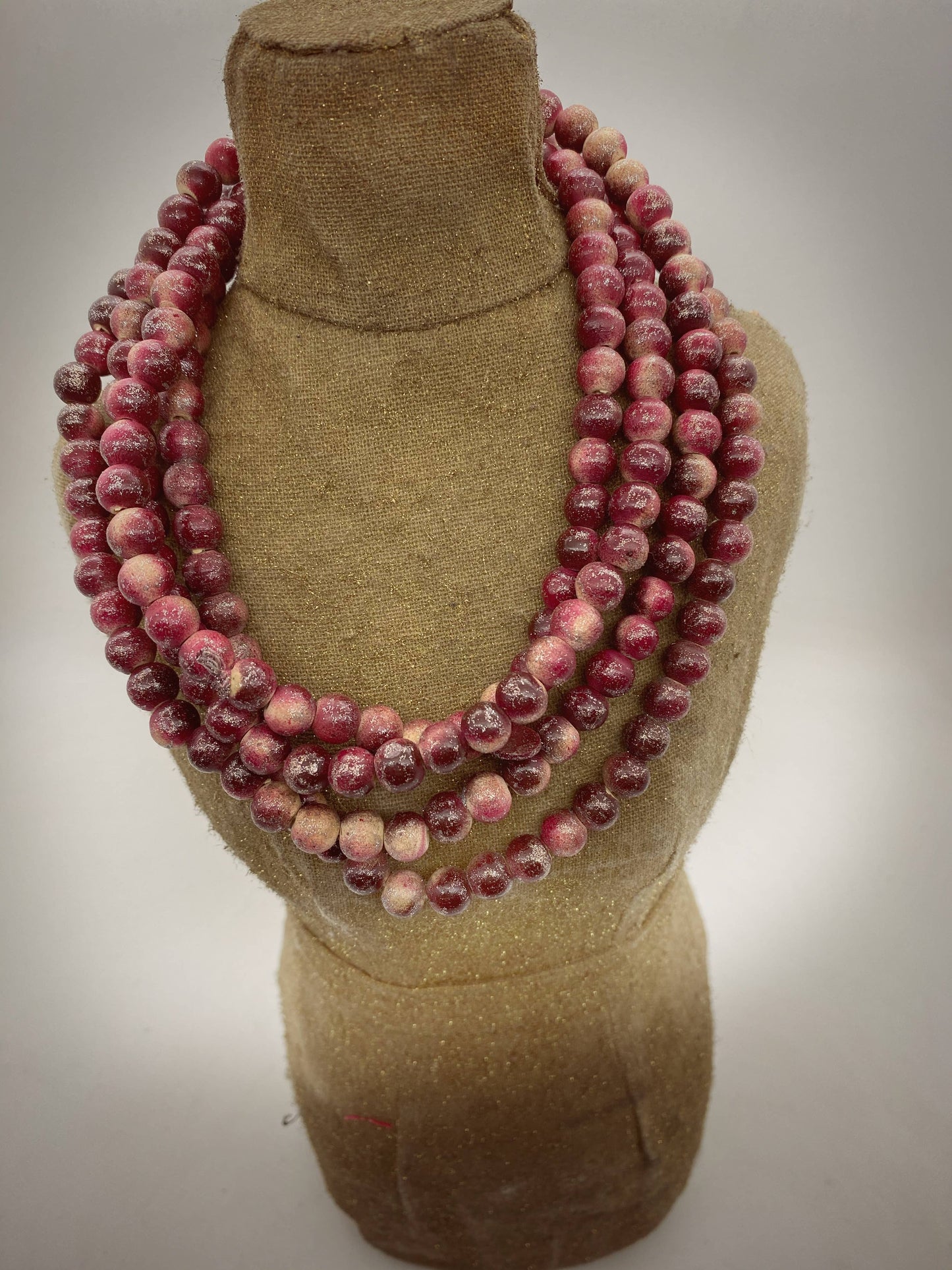Cranberry Teakwood Necklace