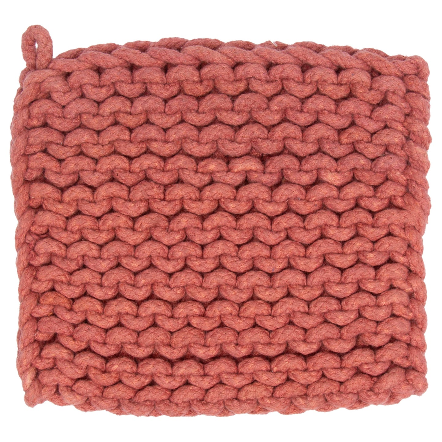 Mauve Chunky Knit Cotton Pot Holder