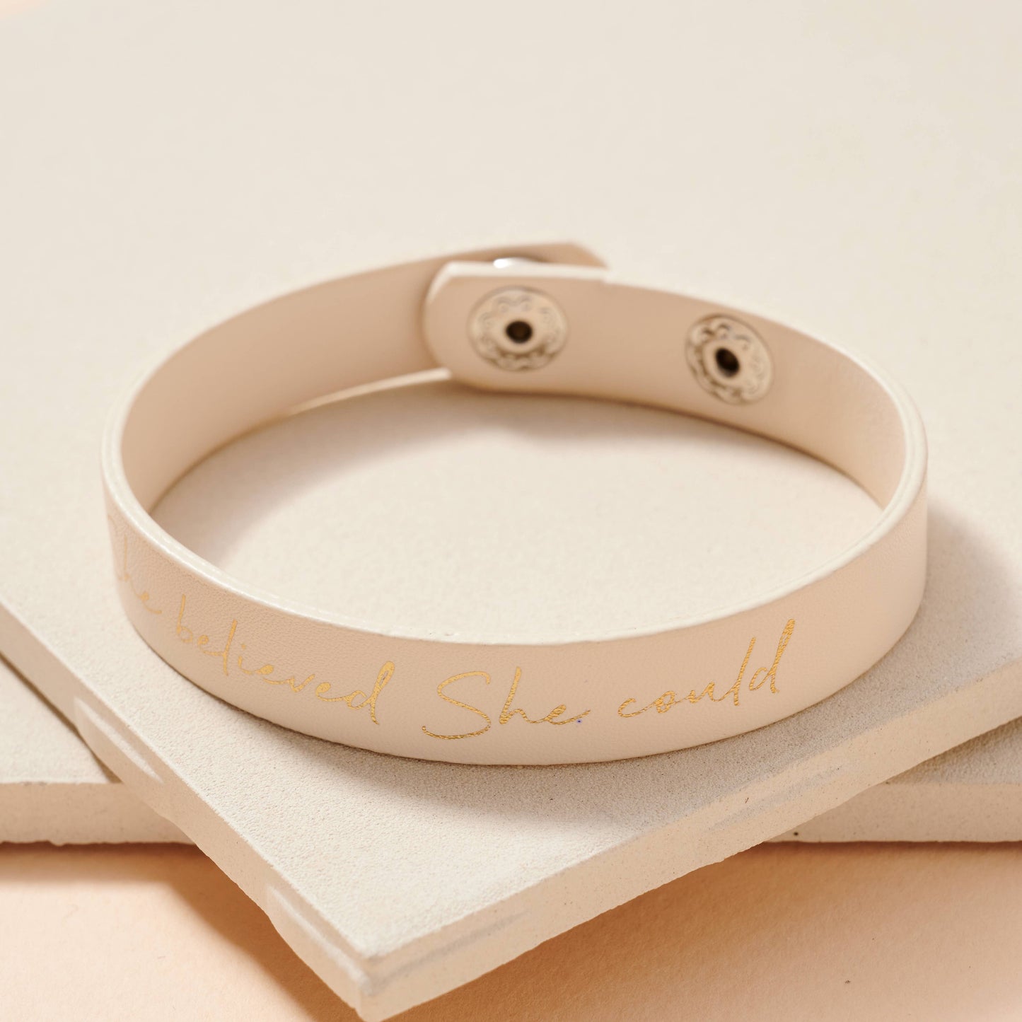 She Believed She Could Leather Bracelet