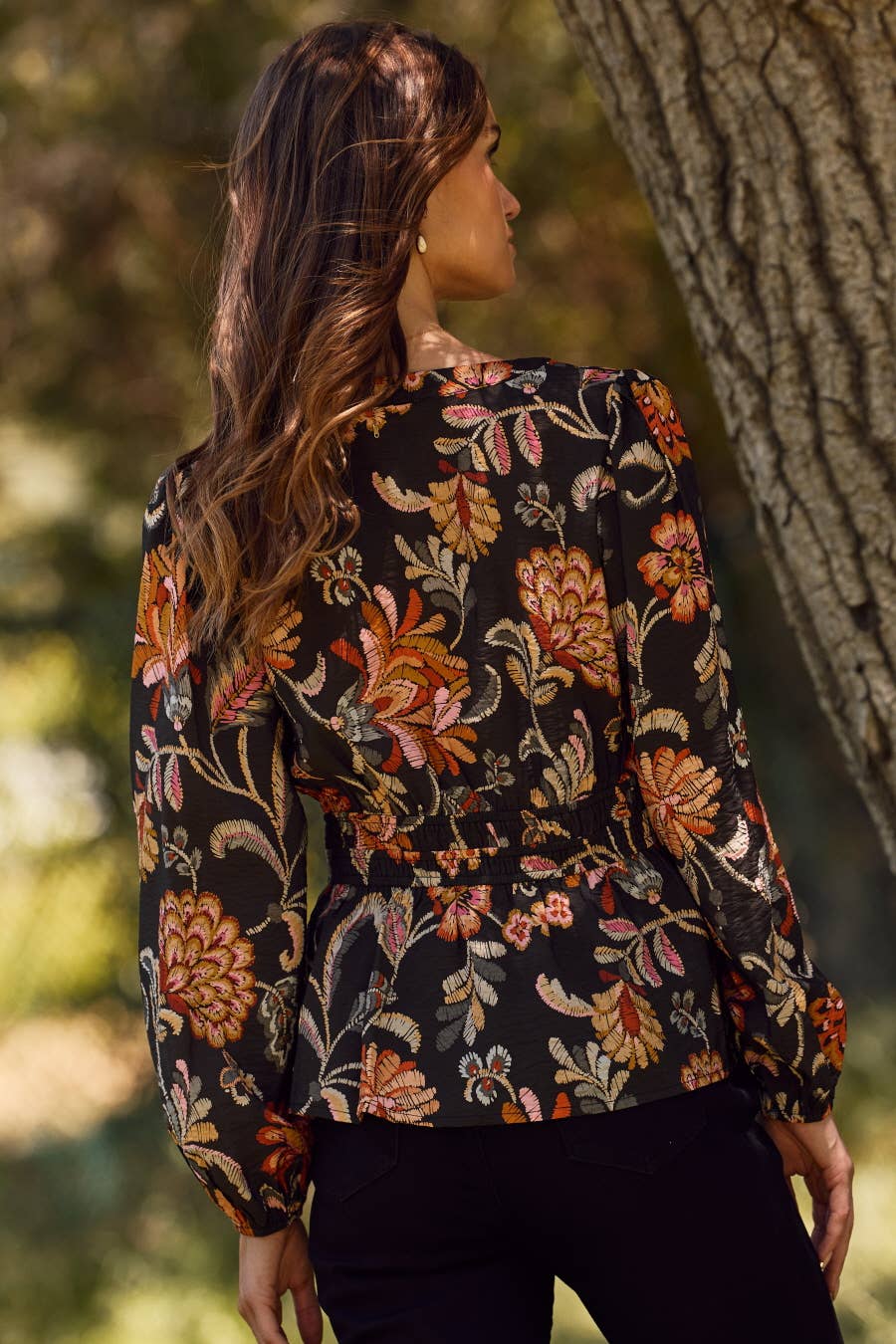 Floral Printed Peplum Style Blouse