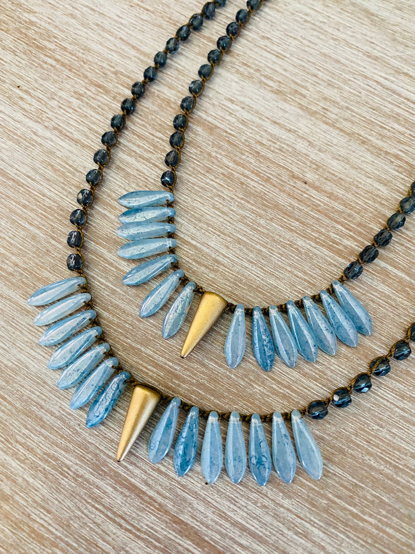 Thorn and Dagger Knotted Crystal Necklace
