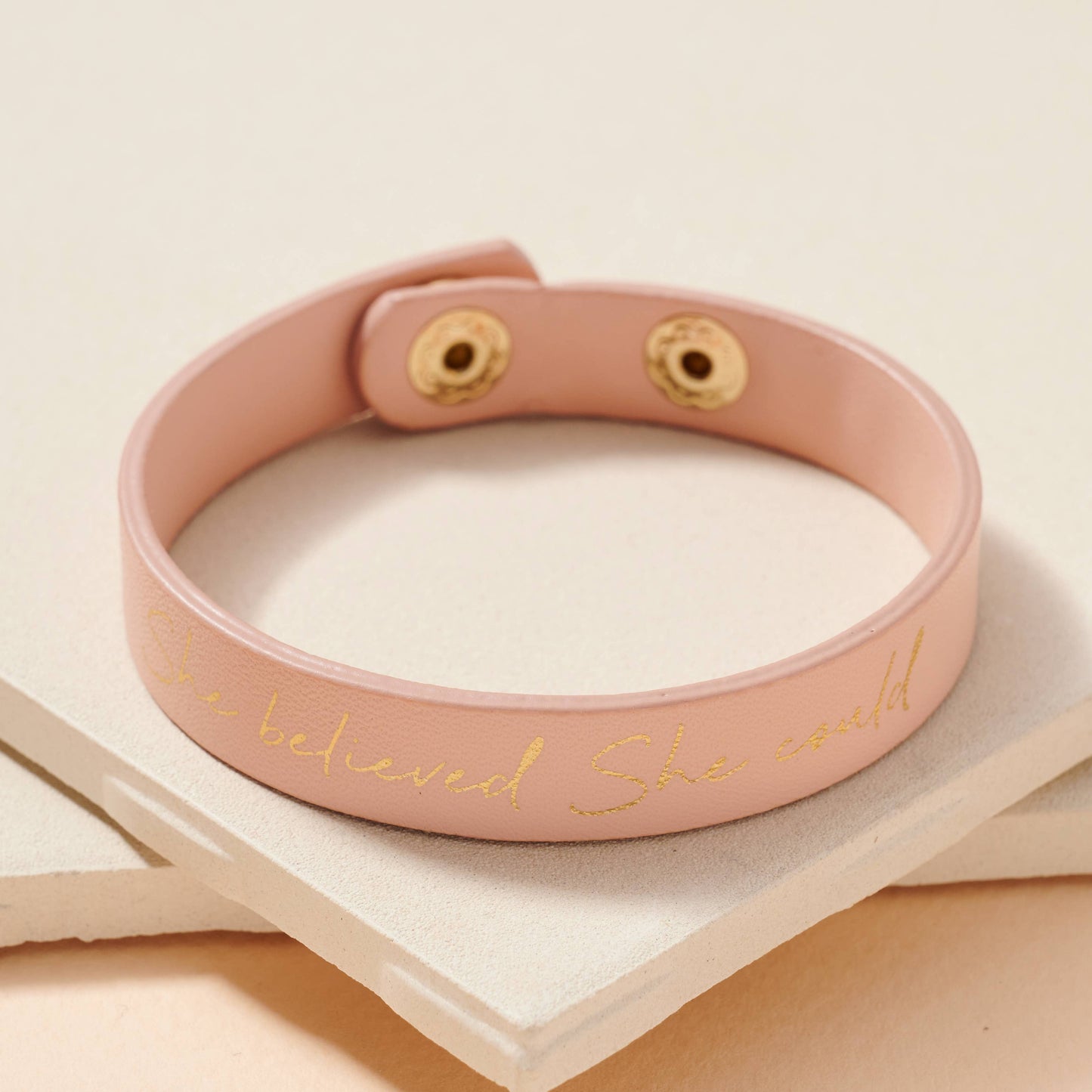 She Believed She Could Leather Bracelet