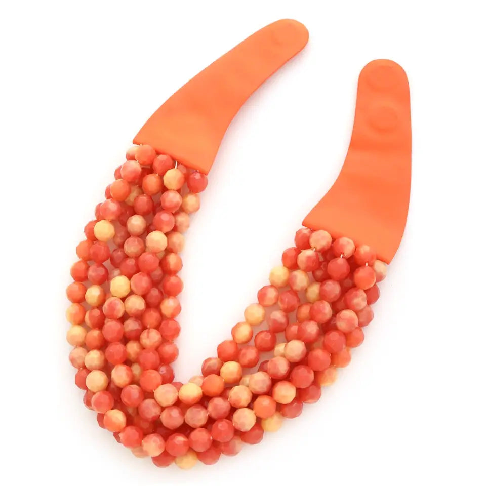 * CHUNKY BEADED LAYERED NECKLACE Magnetic