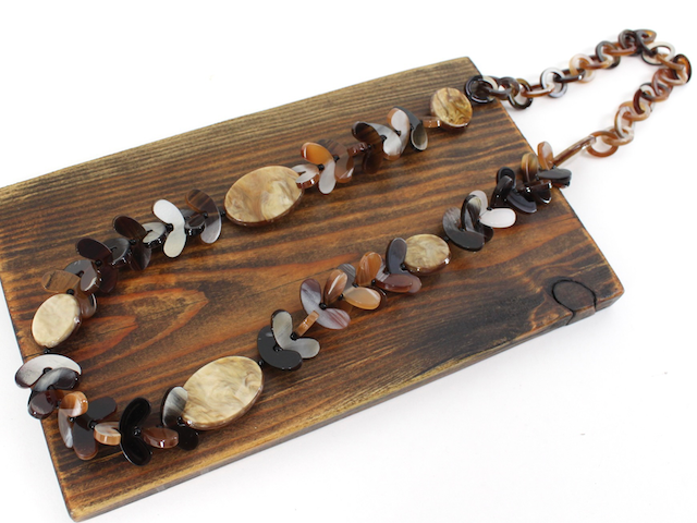 Polyresin Circles/Chips Statement Necklace