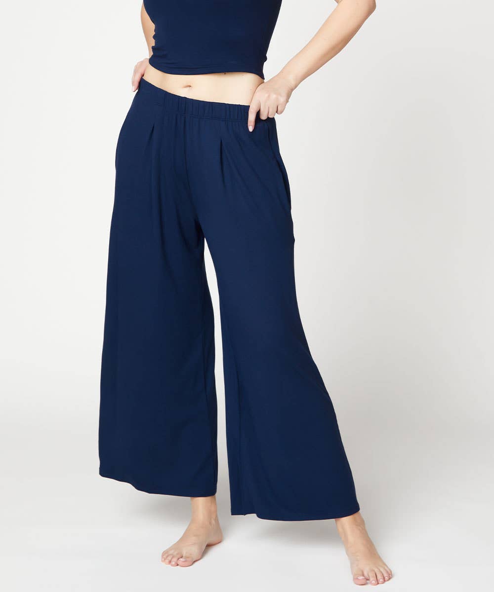 Bamboo wide pants ankle length