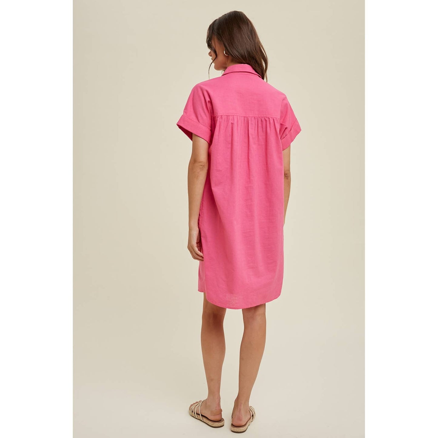 SHIRT DRESS WITH CUFF DETAIL / WL24-8583
