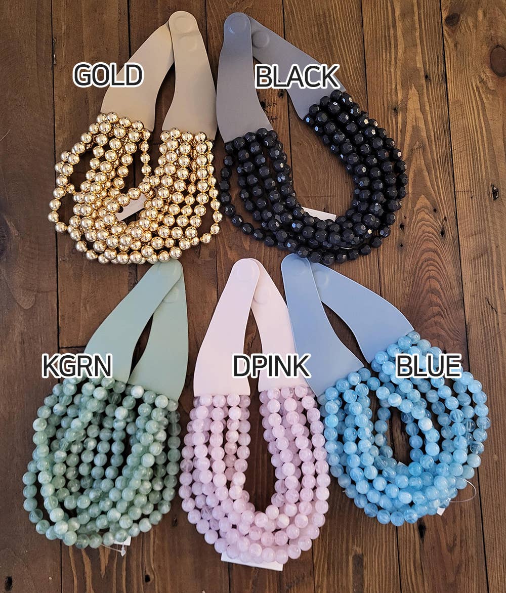 CHUNKY BEADED LAYERED MAGNETIC NECKLACE