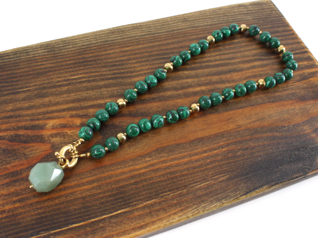 Semi-Precious Stones Stainless Steel Necklace