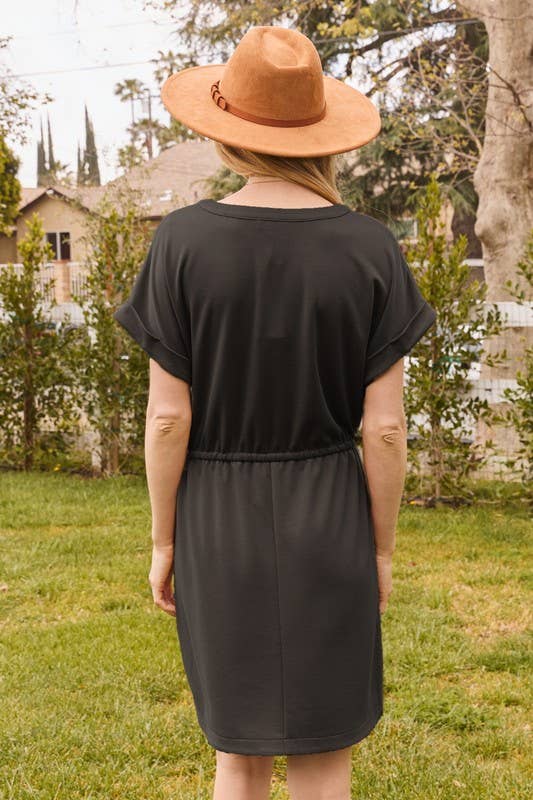 Plus Modal Like Pique Knit Jersey Mini Dress