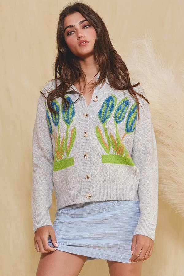 Floral Sweater Cardigan