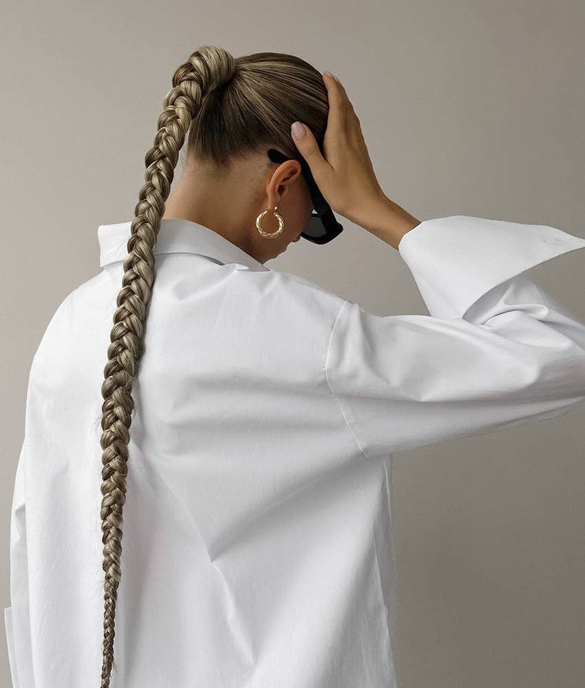 White Lapel Loose  Daily Shirt