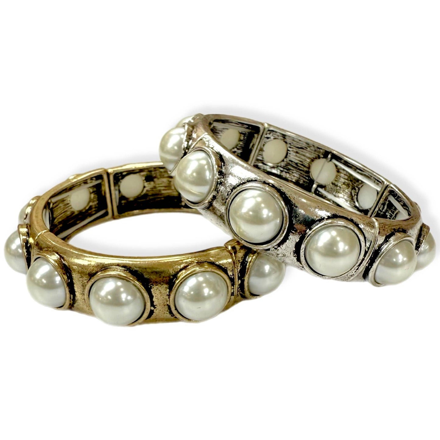 Pearl Bubble Stretch Bracelet silver