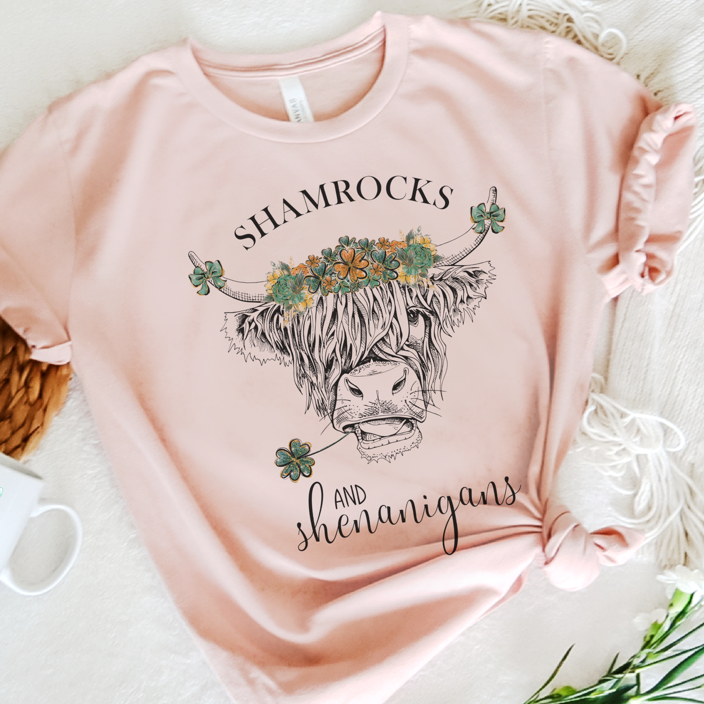 St. Patrick's Day Highland Cow Vintage Tee