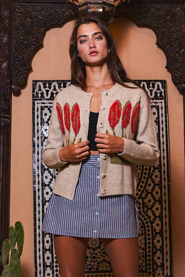 Floral Sweater Cardigan