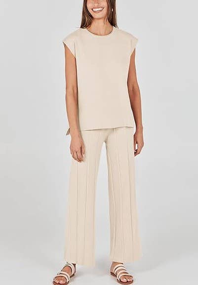 SOFT KNIT PANTS AND TOP SET