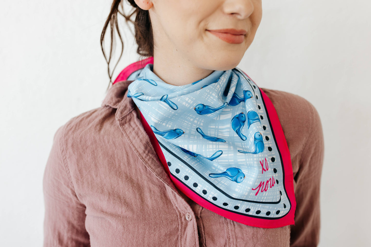 Blue Bird of Happiness Bandana Scarf