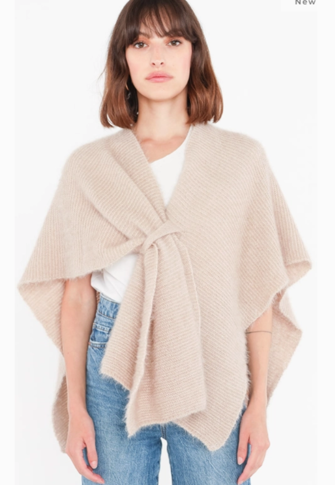 Italian Knit Poncho with Loop