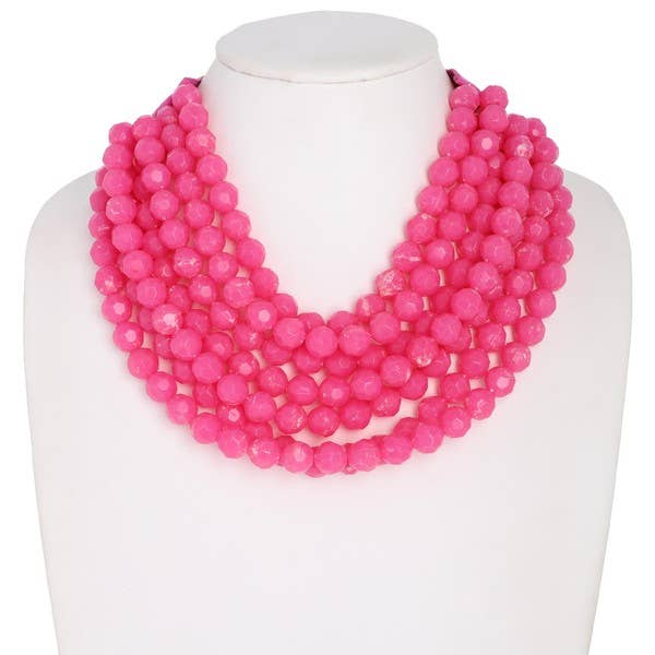 BOHEMIAN LEATHER SNAP BACK BEADED NECKLACE