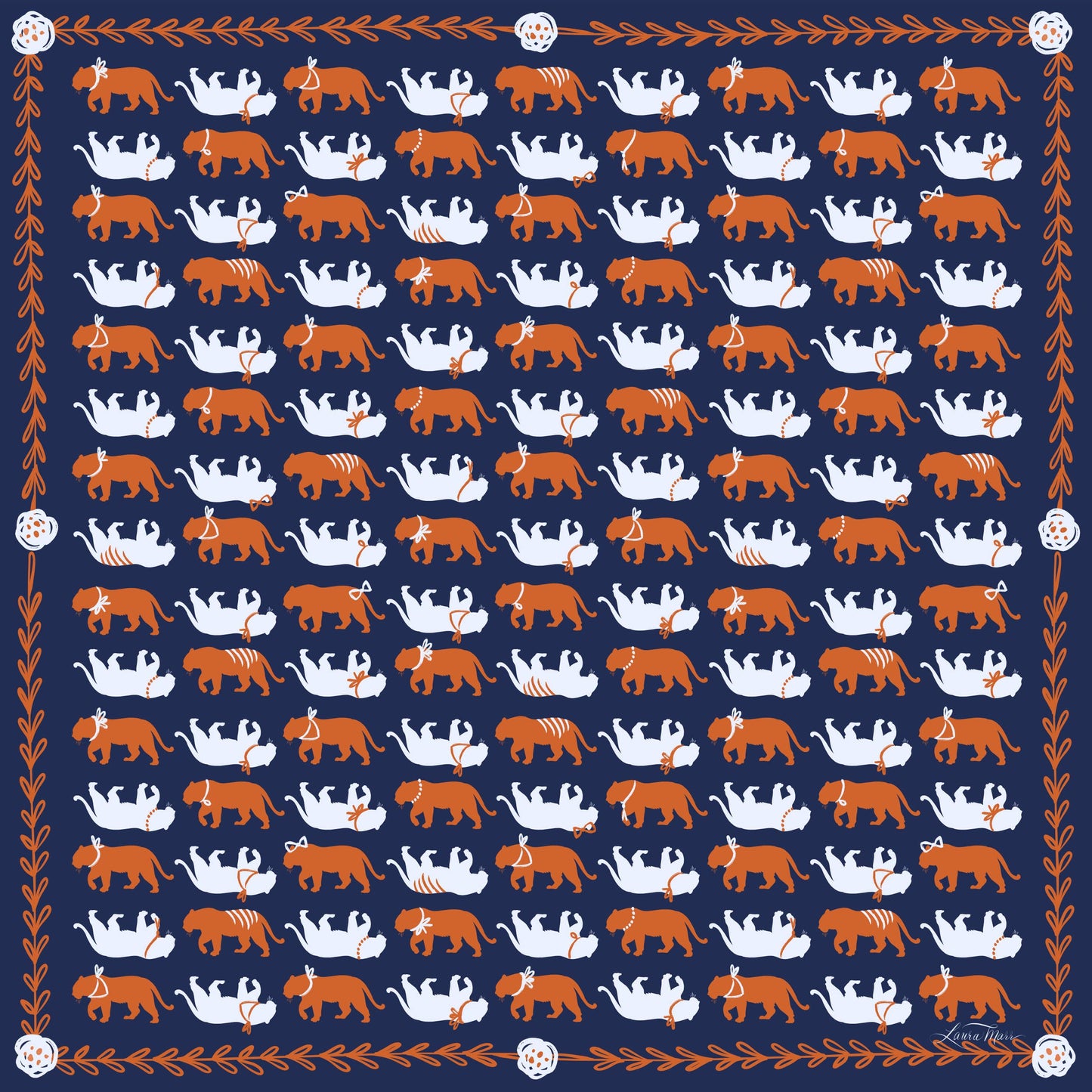 Spirit Tiger in Navy Bandana Scarf