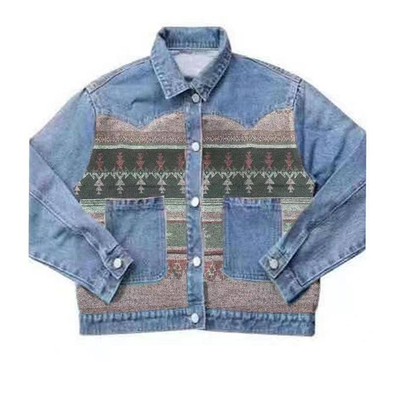 Denim Jacket with contrast fabric