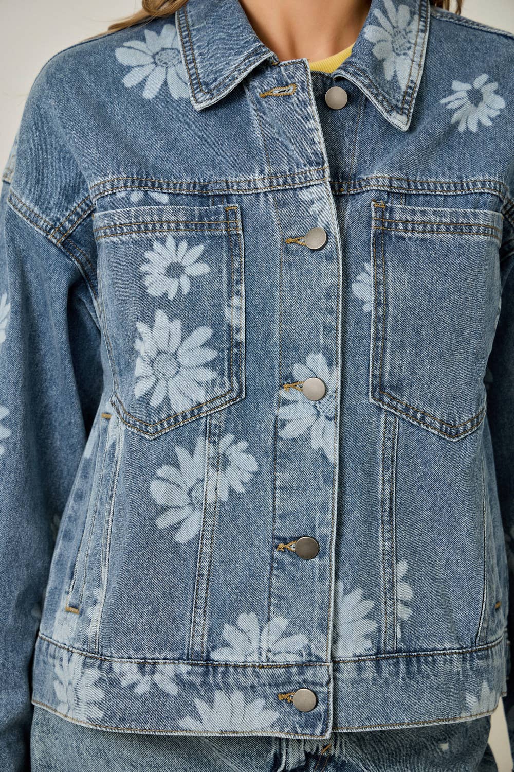 Floral Printed Denim Jacket