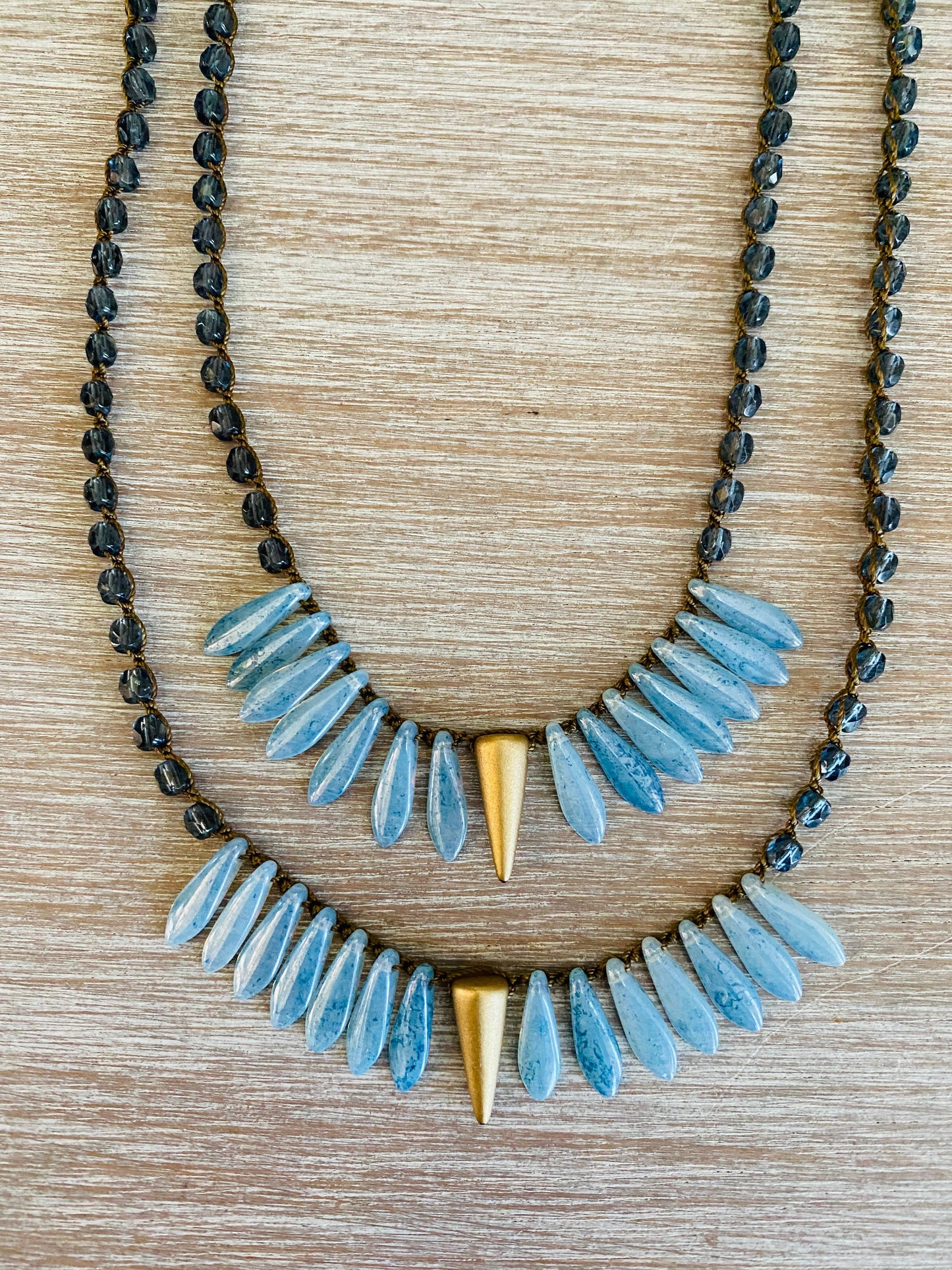 Thorn and Dagger Knotted Crystal Necklace
