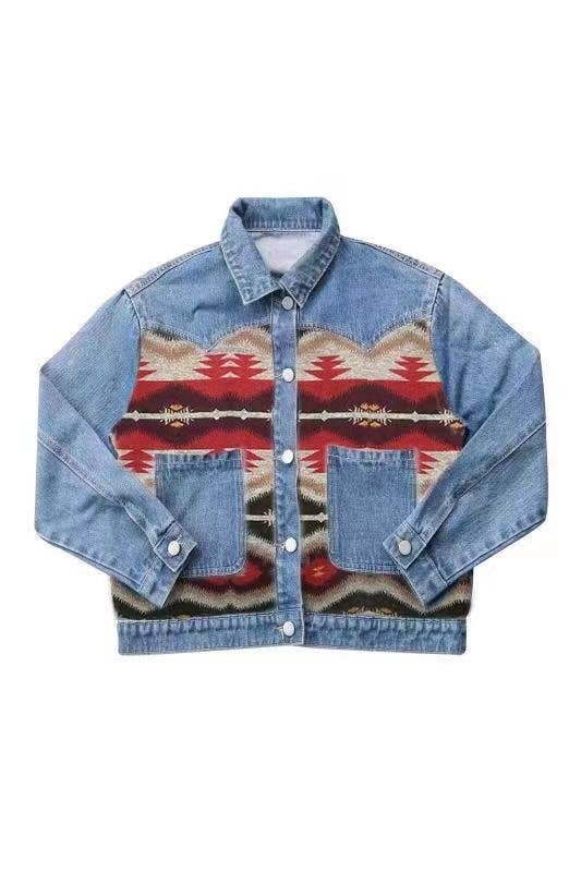 Denim Jacket with contrast fabric