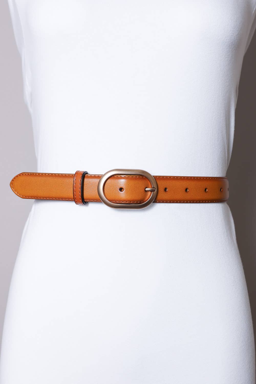 Matte Rosegold Oval Buckle Hip Belt