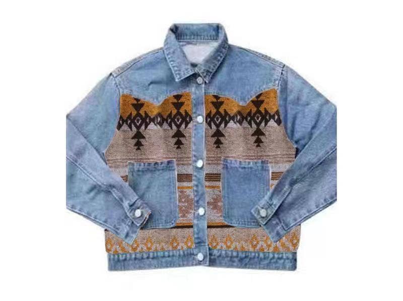 Denim Jacket with contrast fabric