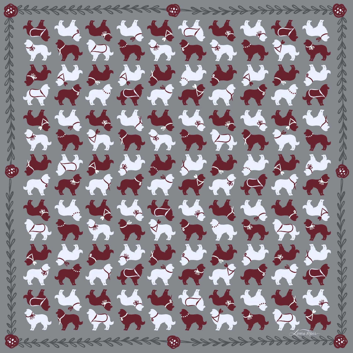 Spirit Dog in Gray Bandana Scarf