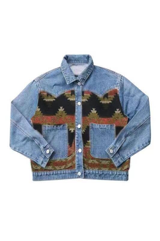 Denim Jacket with contrast fabric