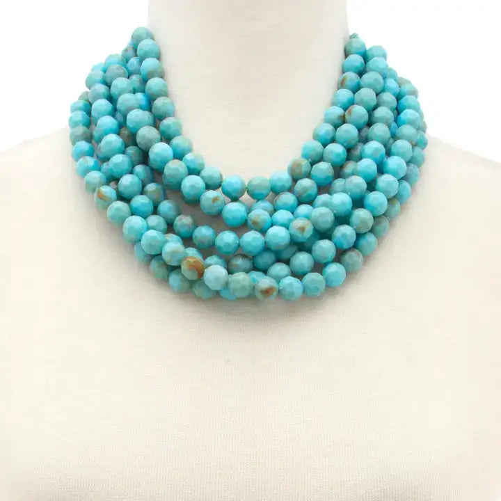 * CHUNKY BEADED LAYERED NECKLACE Magnetic