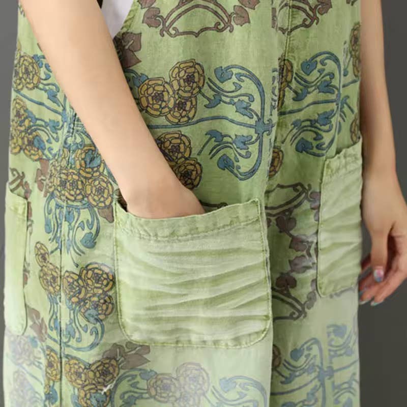 Denim Vintage Print Overall Jumper