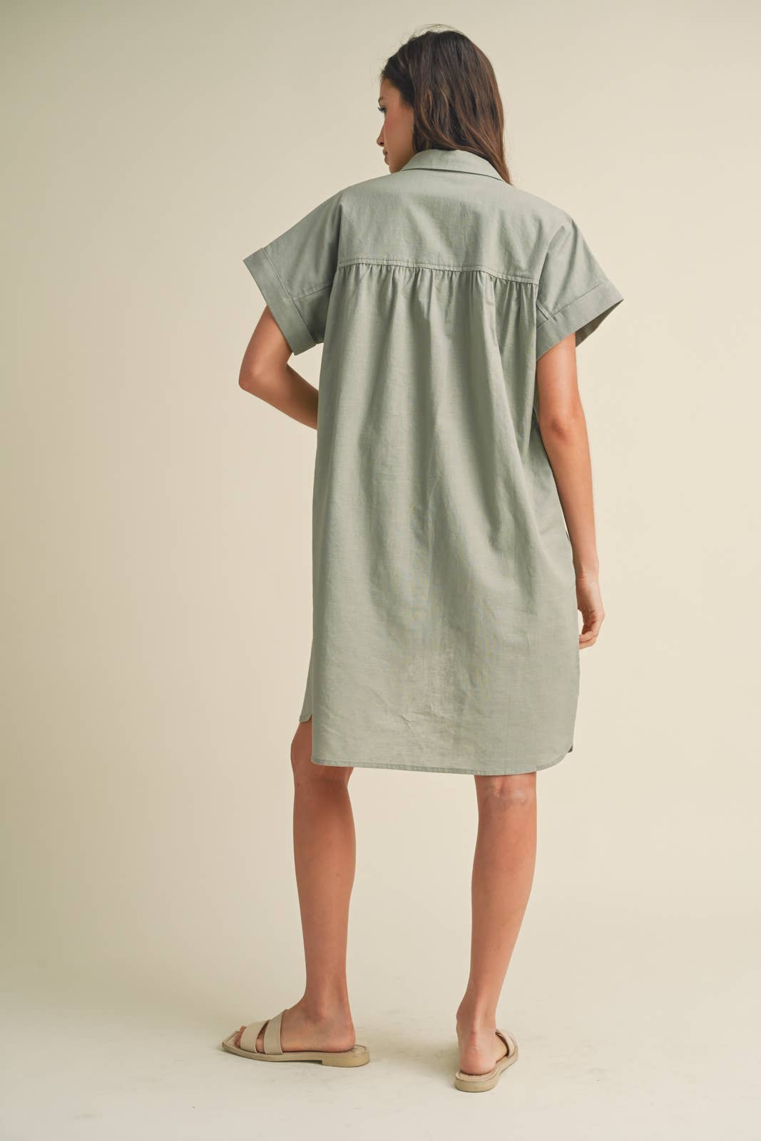 SHIRT DRESS WITH CUFF DETAIL / WL24-8583