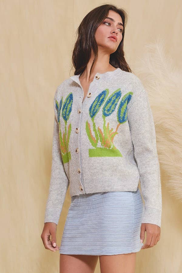 Floral Sweater Cardigan
