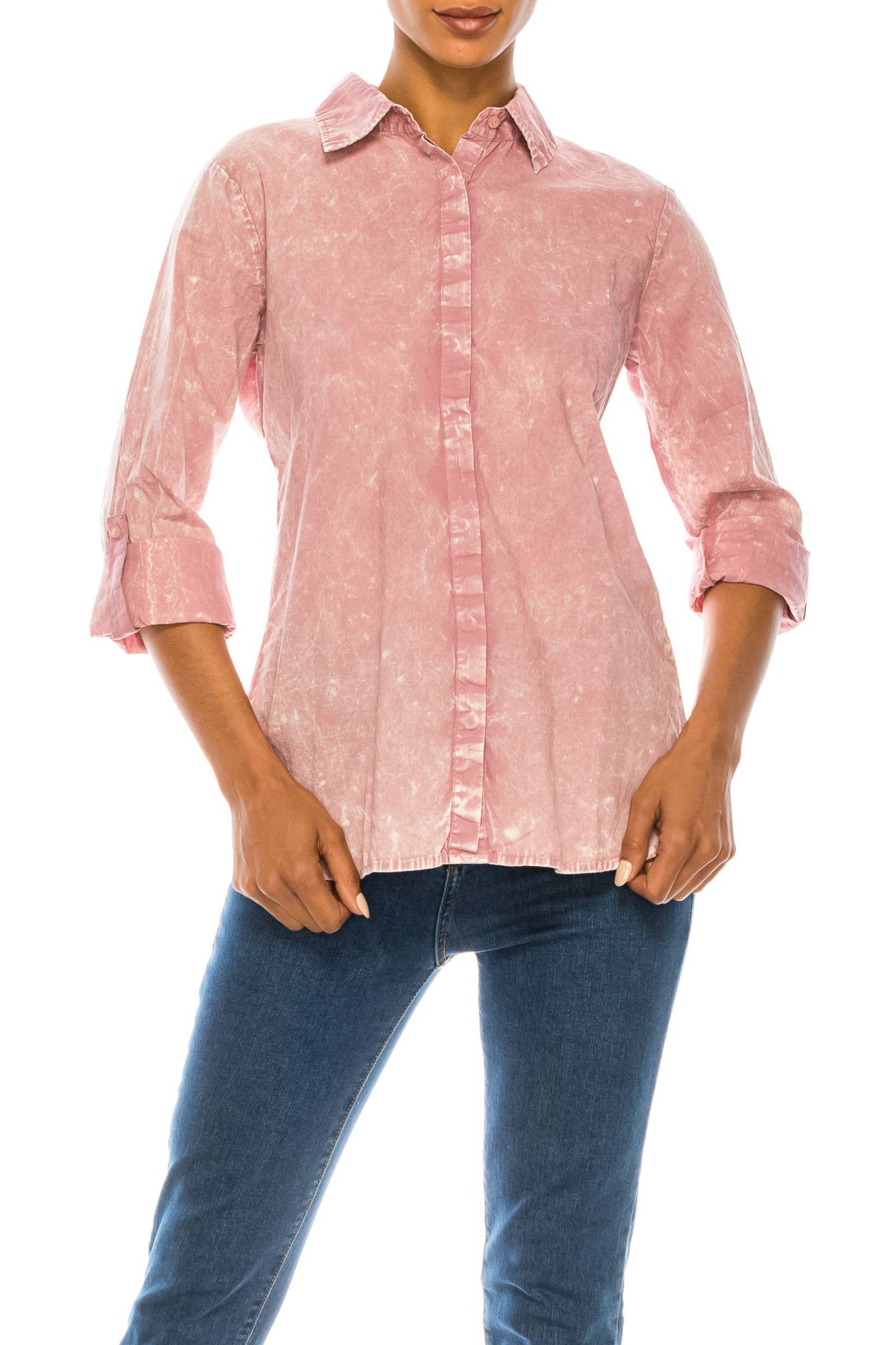 Vintage wash shirt with Embroidered Back
