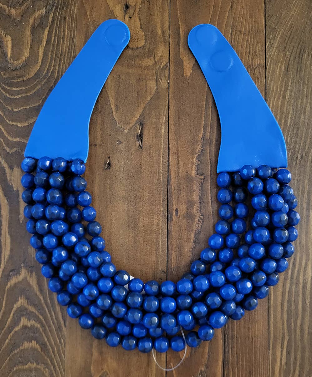 BOHEMIAN LEATHER SNAP BACK BEADED NECKLACE