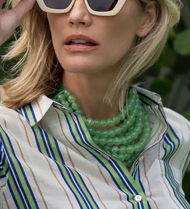 CHUNKY BEADED LAYERED MAGNETIC NECKLACE