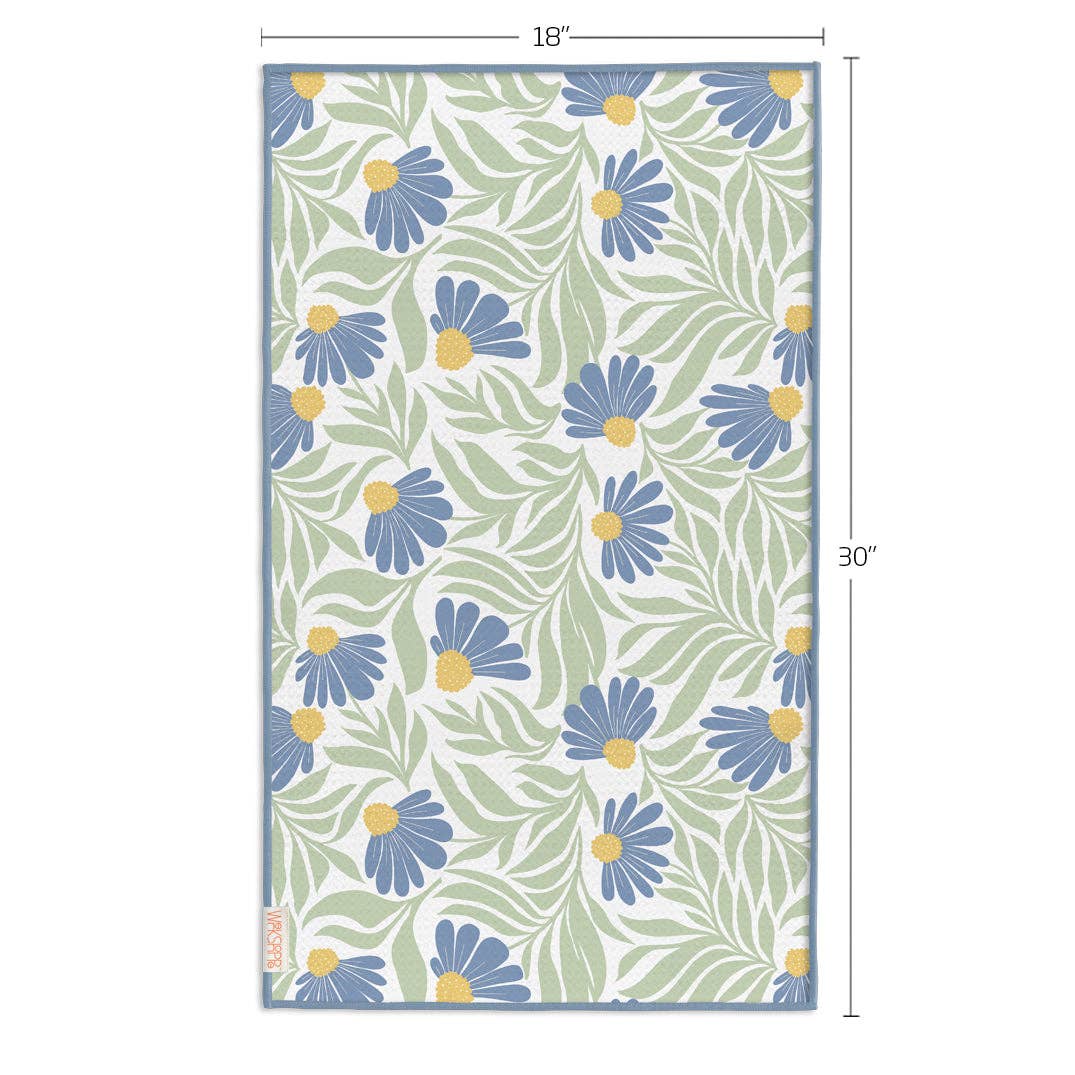 Blue Coneflower Microfiber Kitchen Towel
