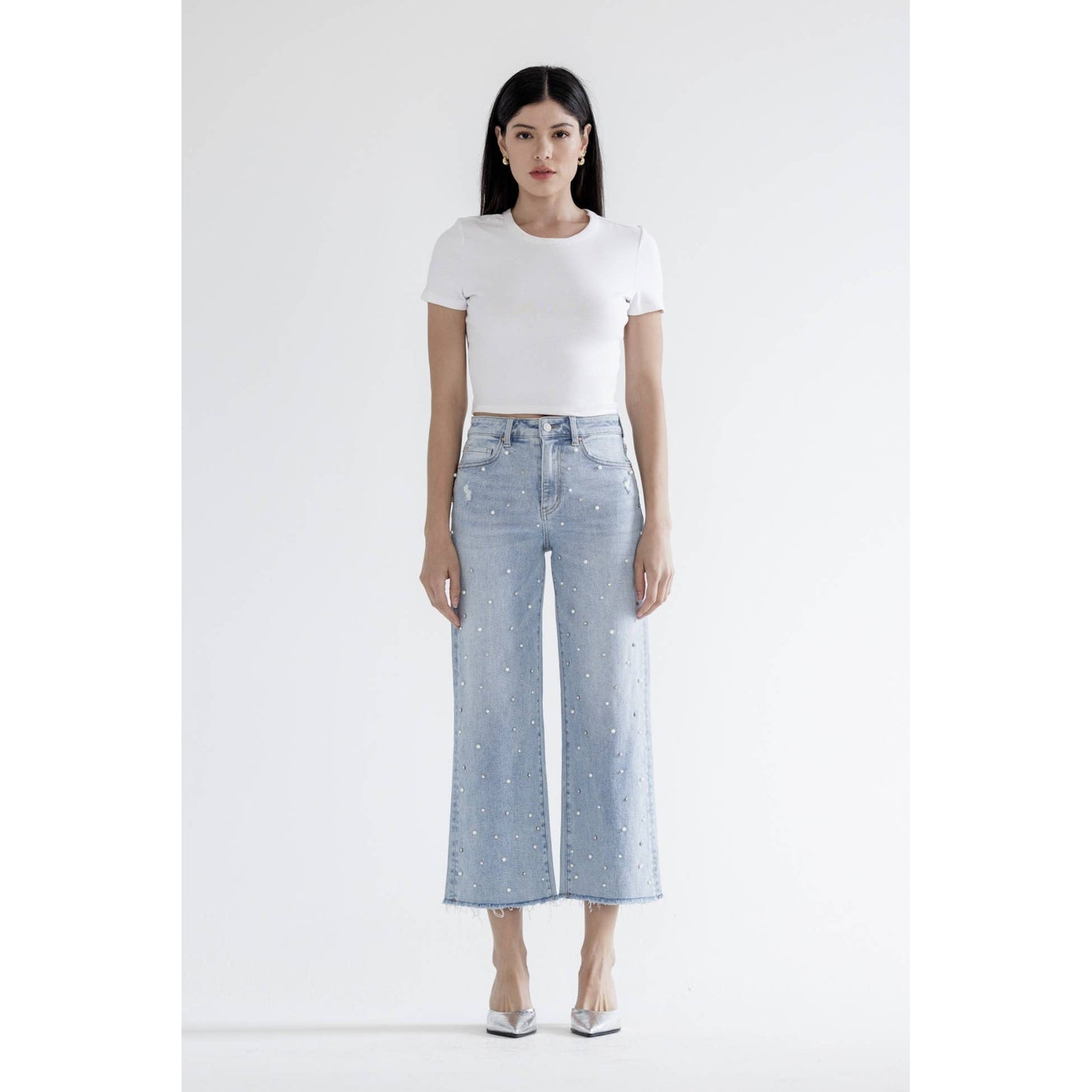 HIGH RISE WIDE LEG WITH EMBELLISHMENT