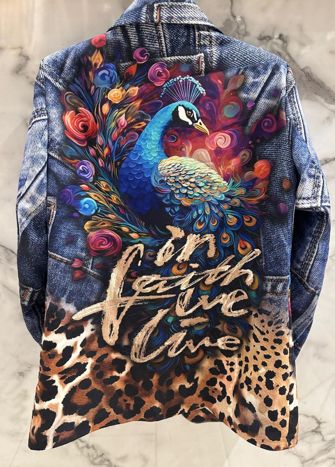 Italian Parrot Leopard Print Blazer
